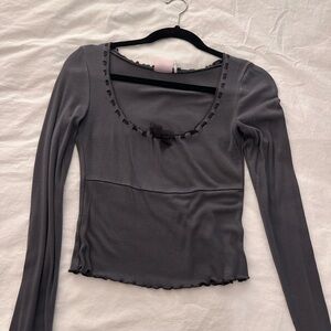 Urban Outfitters Charcoal Long Sleeve Blouse
